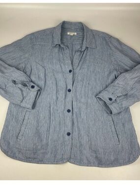 Orvis Light Blue Linen Button-Front Jacket